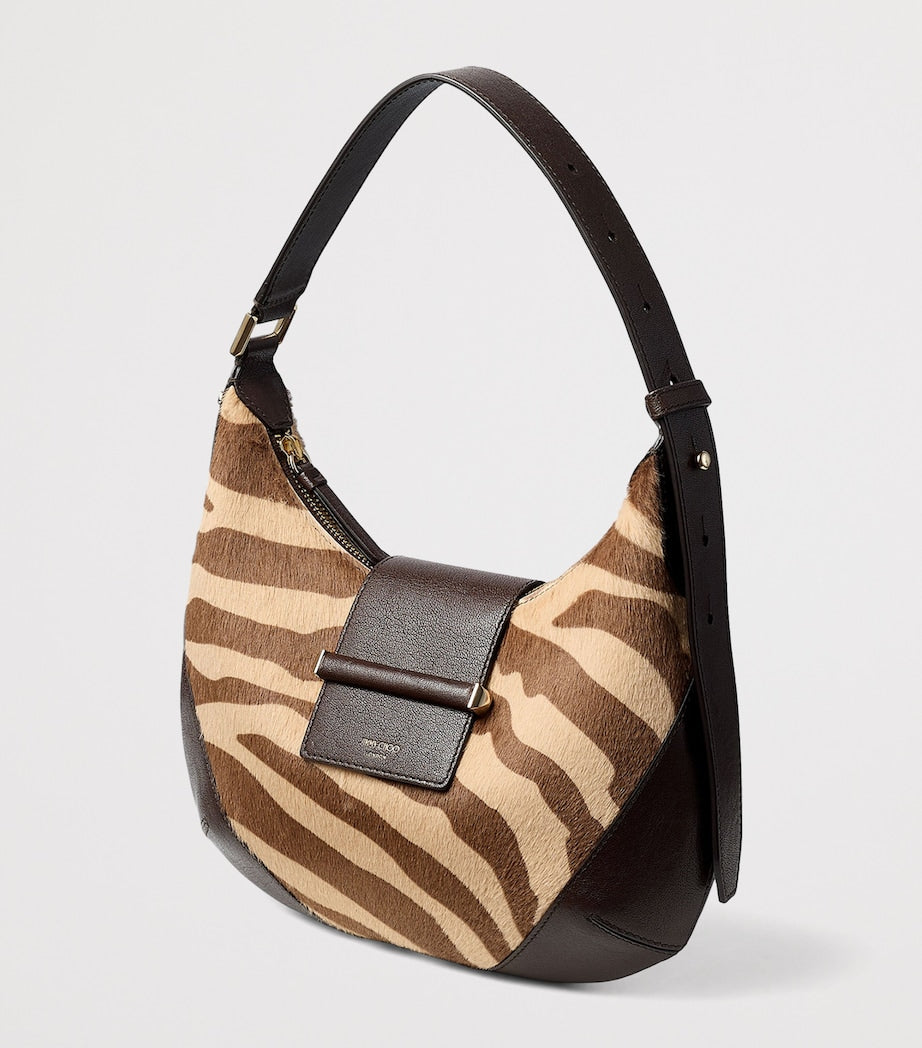 Jimmy Choo Small Bar Pony Hair-Leather Shoulder Bag