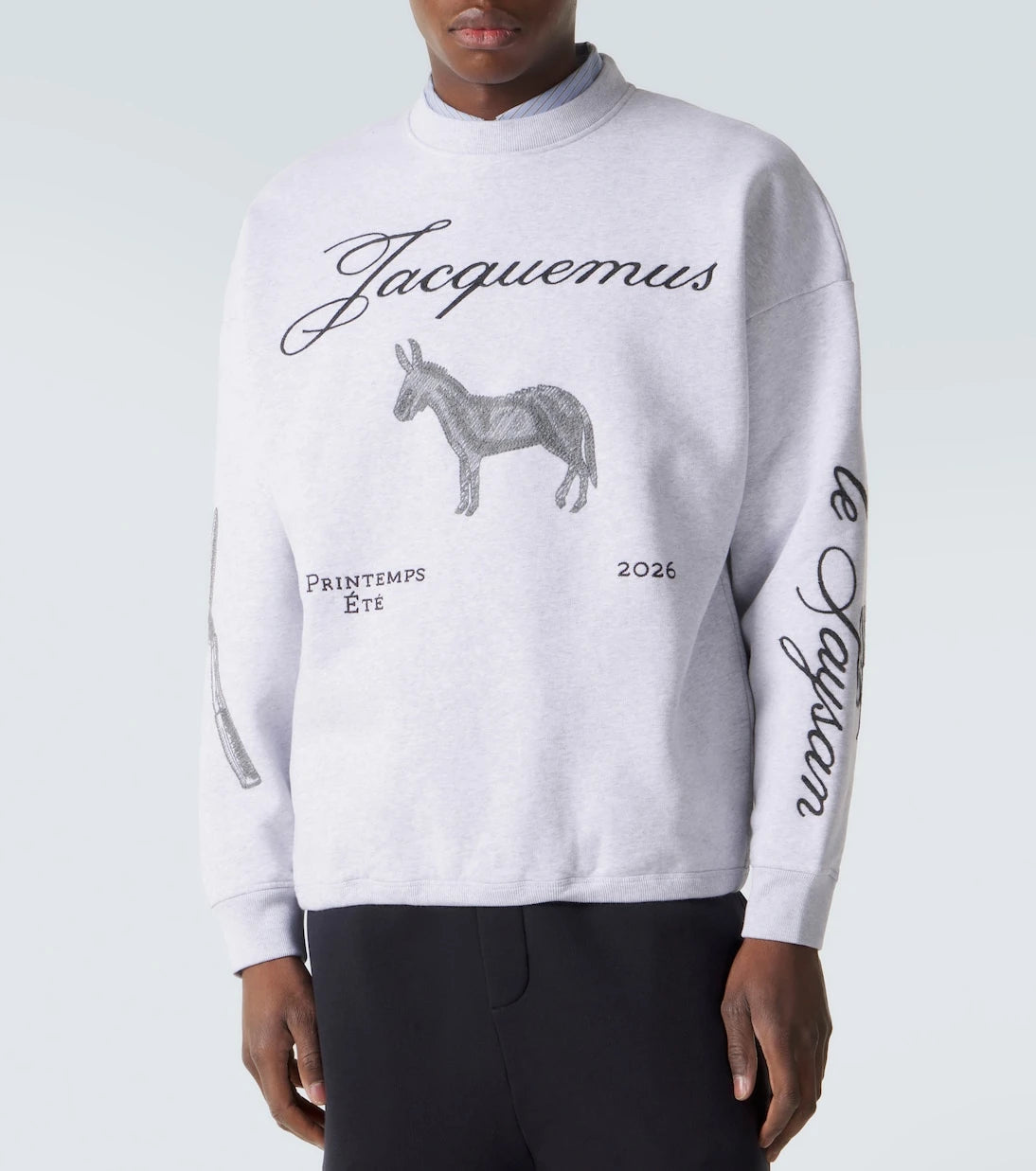 Jacquemus - J embroidered cotton fleece sweatshirt