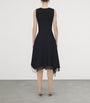 McQueen Black Lace-Trim Asymmetric Midi Dress