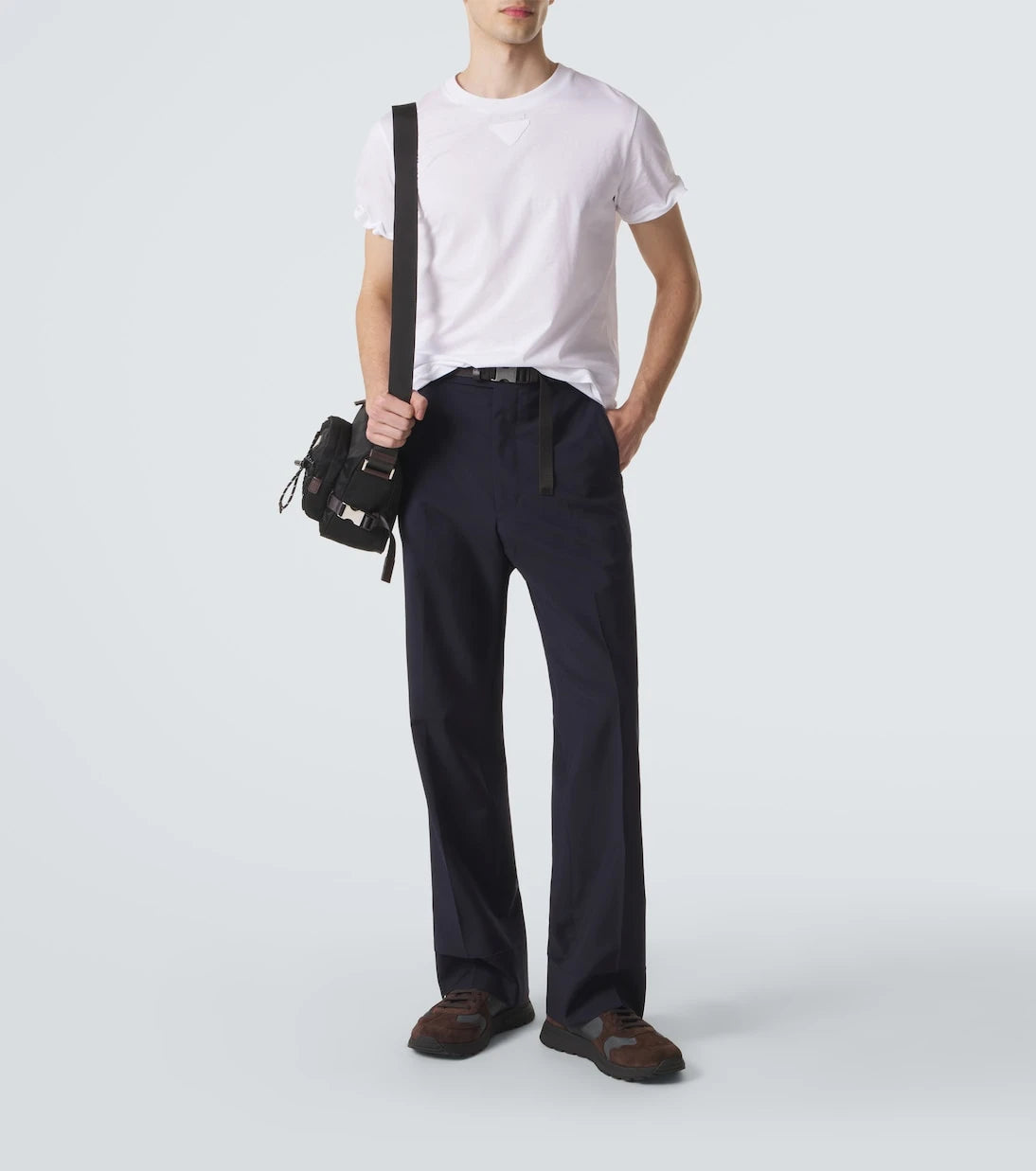 Prada - Suede-trimmed sneakers