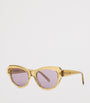 Acetate Swan Slim Sunglasses TRANSPARENT OLIVE