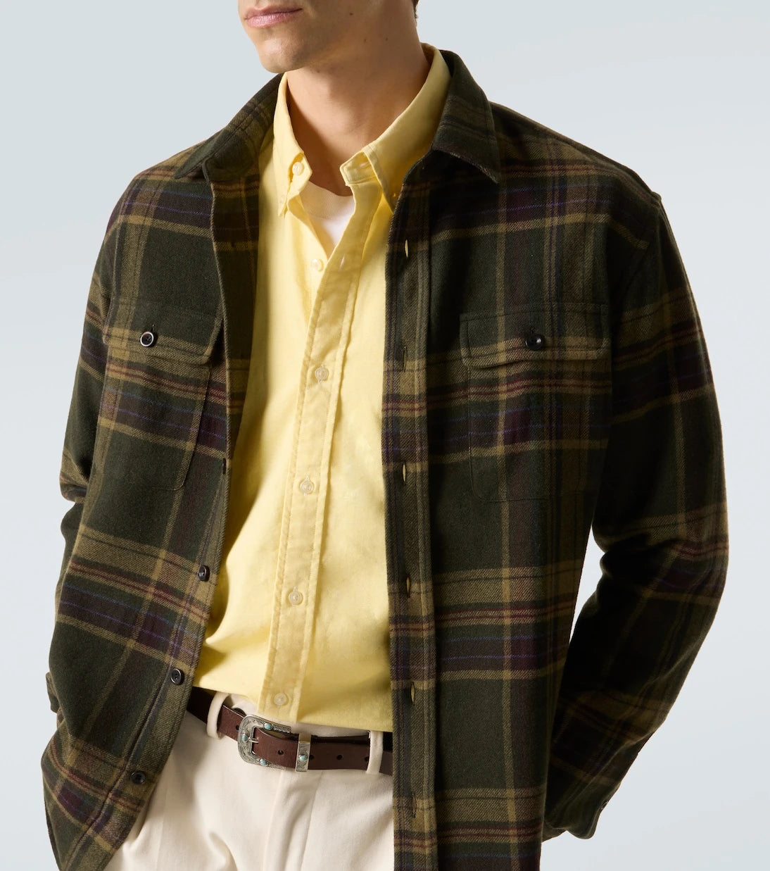 Ralph Lauren Purple Label - Checked cashmere shirt