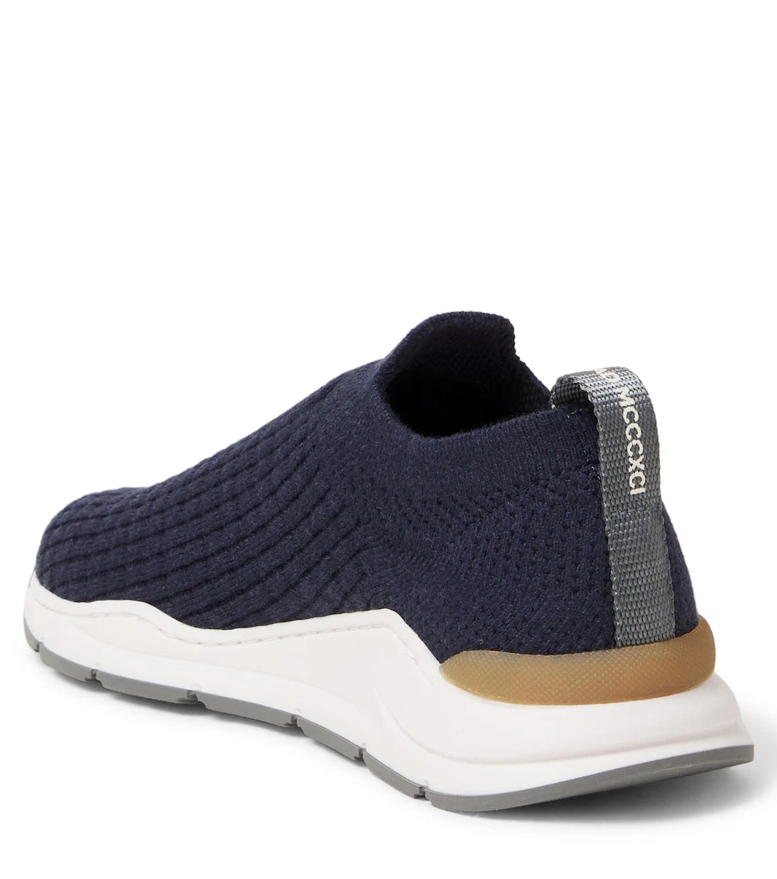 Brunello Cucinelli Kids - Logo knitted slip-on sneakers