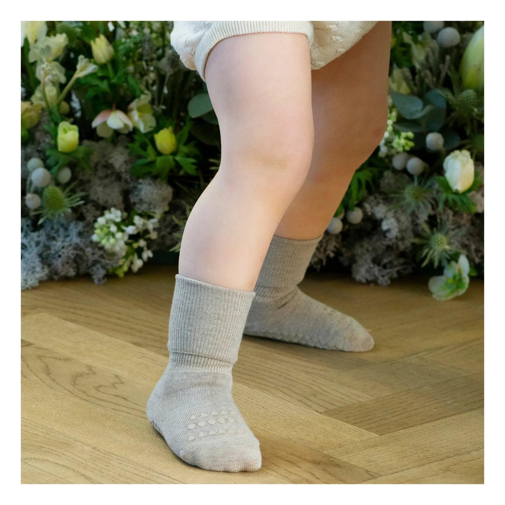 GOBABYGO - Anti-slip Bamboo Socks | Beige