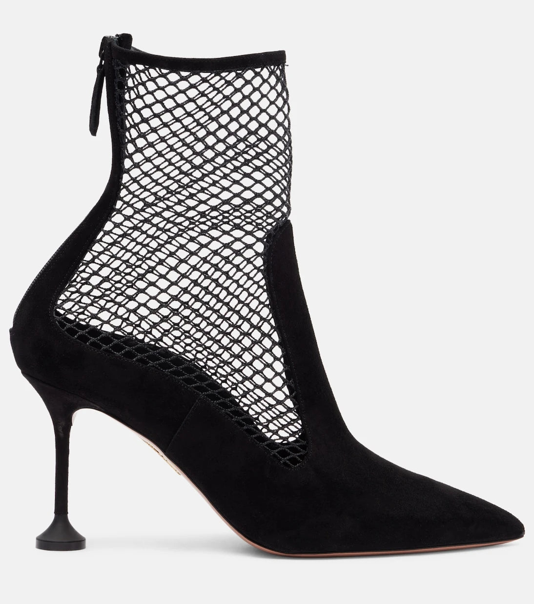 Aquazzura - Dawn 85 suede and mesh ankle boots