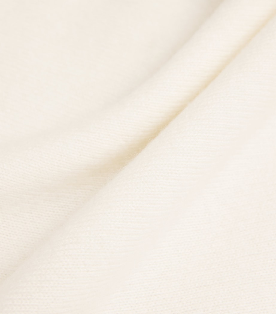 Soft Goat White Cashmere Short-Sleeve Sweater
