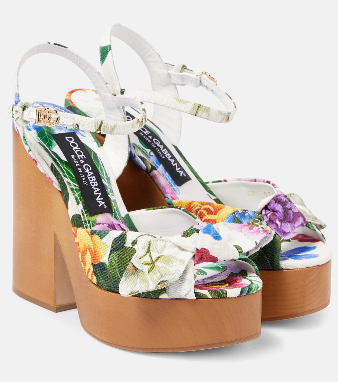 Dolce&Gabbana - صنادل بلاتفورم جاكار بنقشة زهور