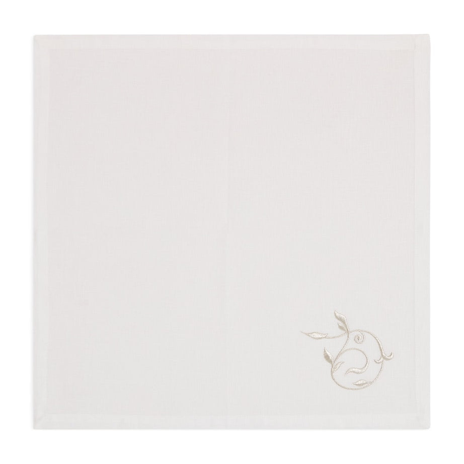 Dea Linen Embroidered Scroll Napkin (45cm x 45cm)
