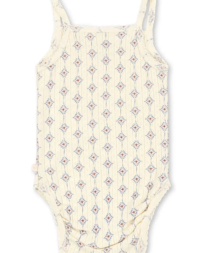Konges Sløjd çocuklar için pamuklu body MINNIE STRAP BODY GOTS