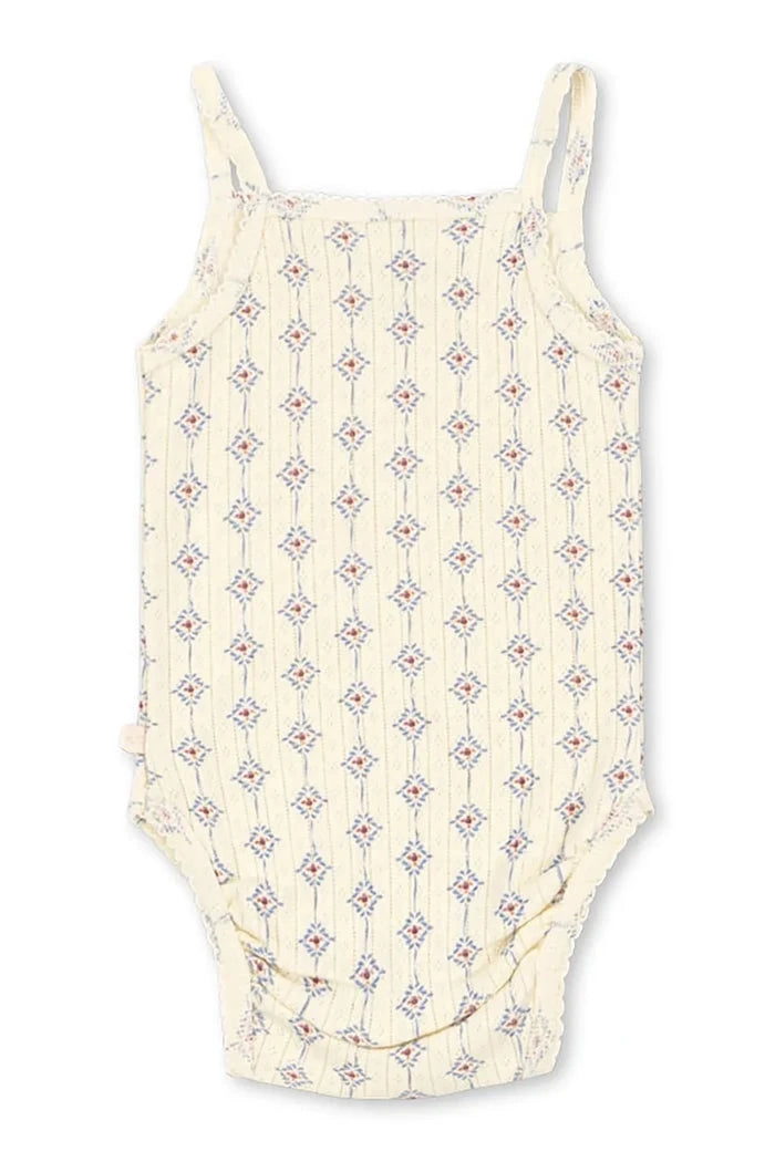 Konges Sløjd çocuklar için pamuklu body MINNIE STRAP BODY GOTS