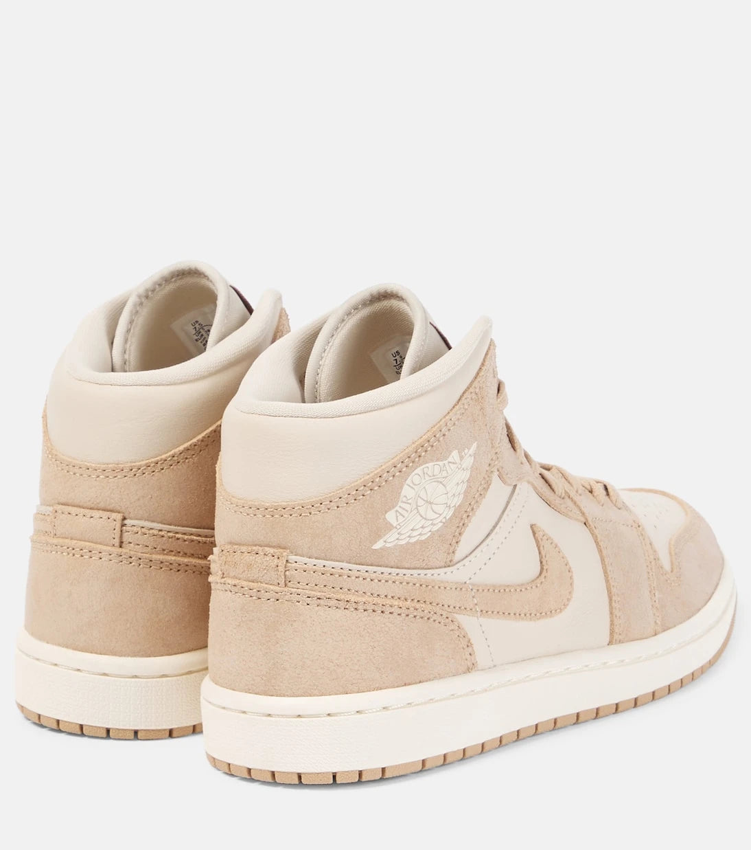 Nike - Air Jordan 1 Mid suede-trimmed leather sneakers