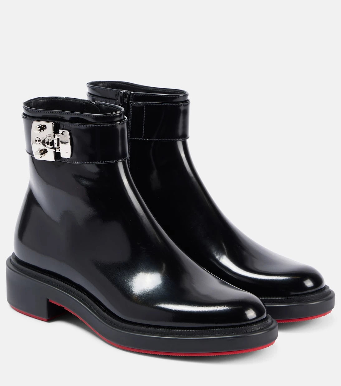 Christian Louboutin - حذاء الكاحل Urban Booty Lock من الجلد المصقول