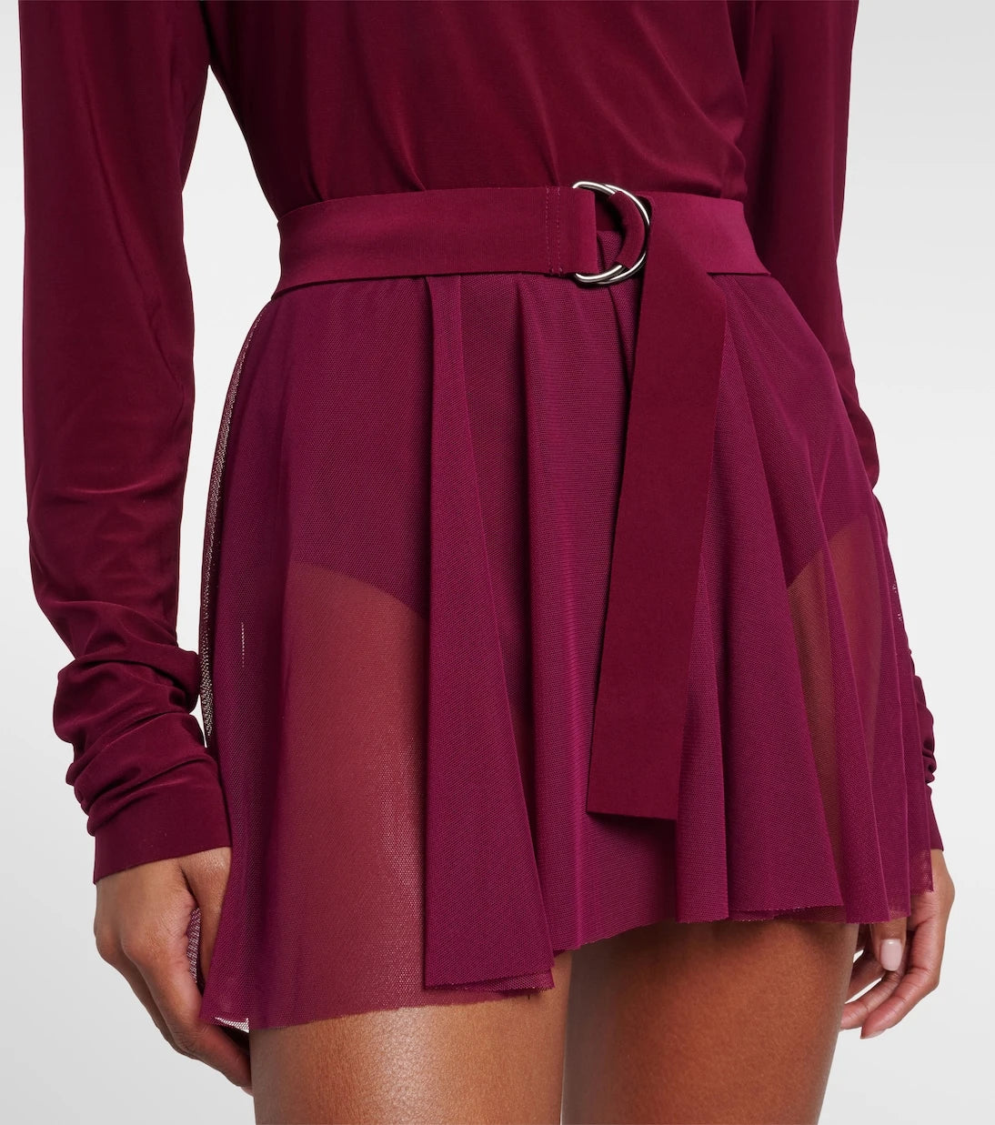 Norma Kamali - Belted semi-sheer bodysuit