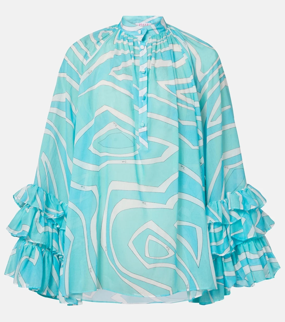 Pucci - Marmo ruffled cotton blouse