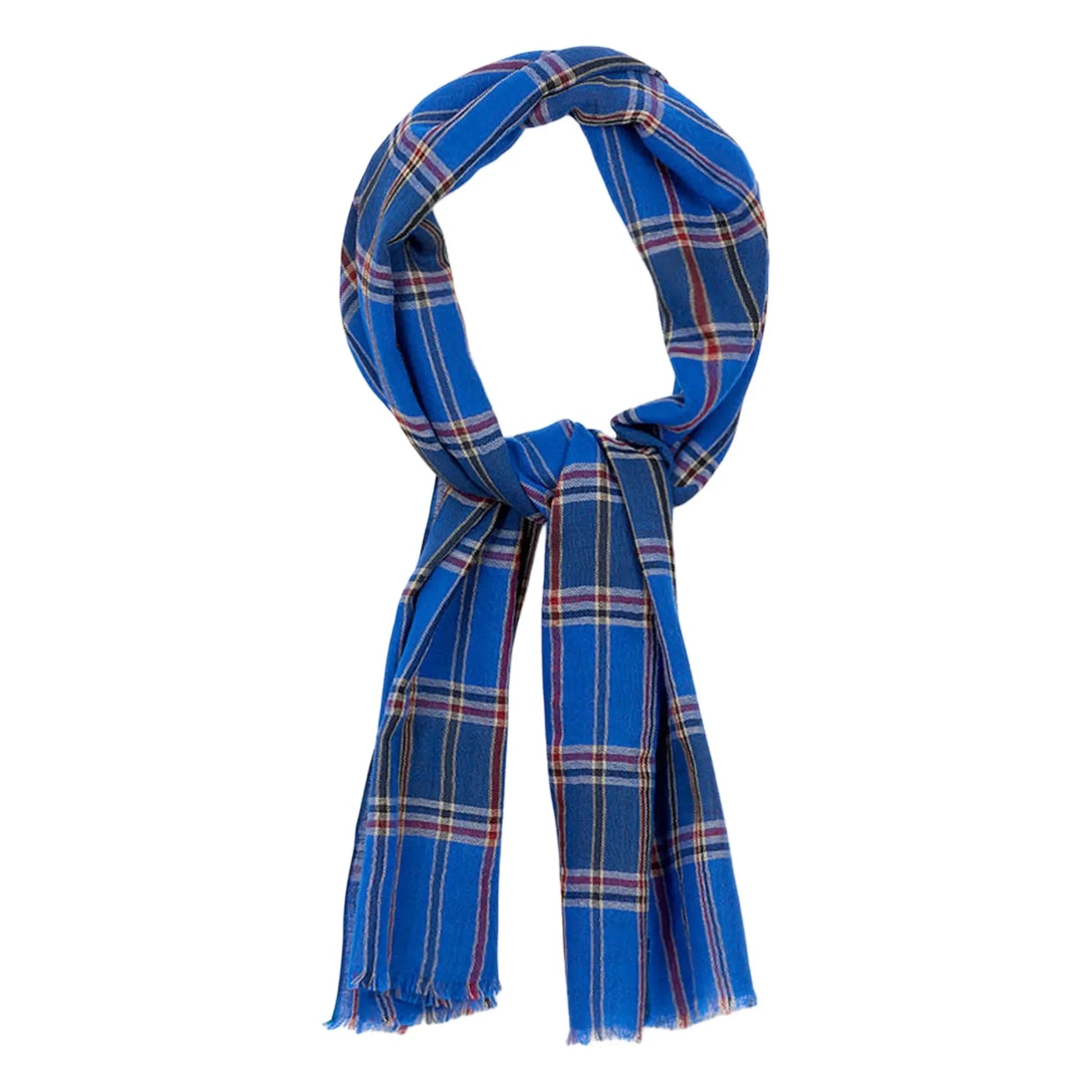 a.p - Georgette Carreaux Wool Scarf | Blue