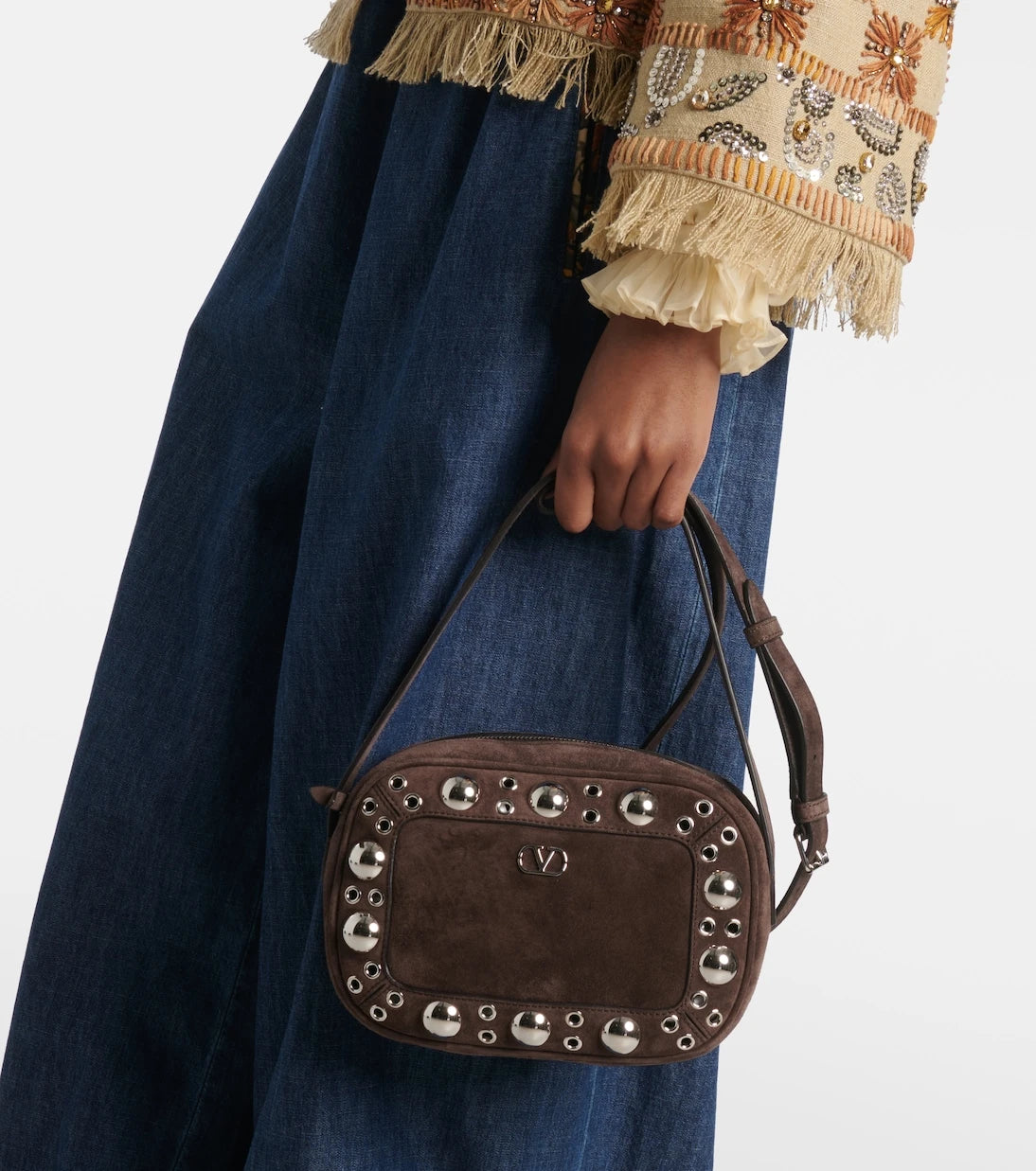 Valentino Garavani - Nellcôte Small suede crossbody bag