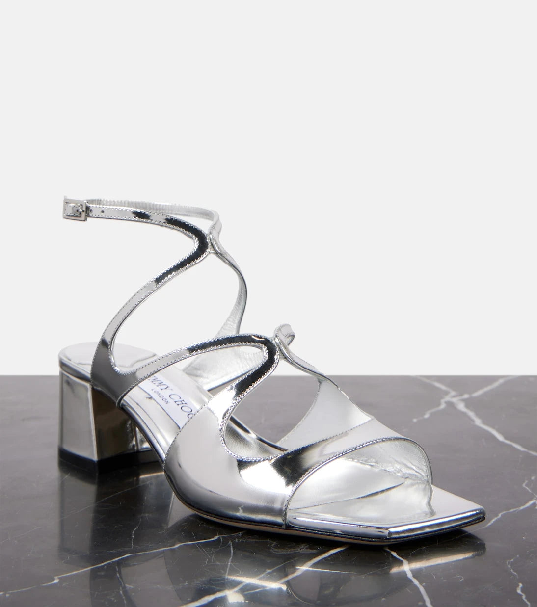 Jimmy Choo - Azilia 45 metallic leather sandals
