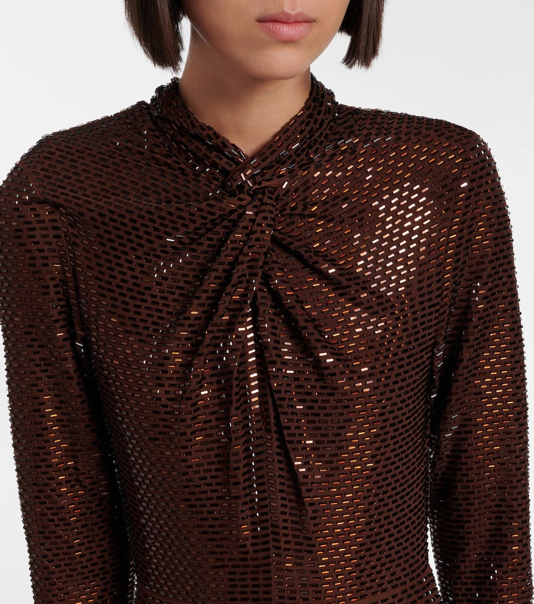 Self-Portrait - Embellished gathered gown
