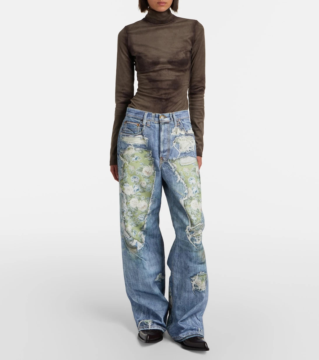 Acne Studios - Printed wide-leg jeans