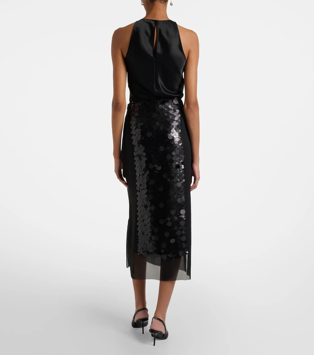 Joseph - Cambo sequined chiffon midi skirt
