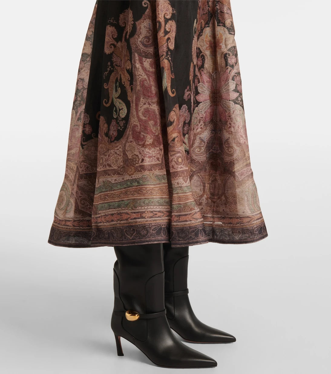 Zimmermann - Illustration linen and silk midi dress