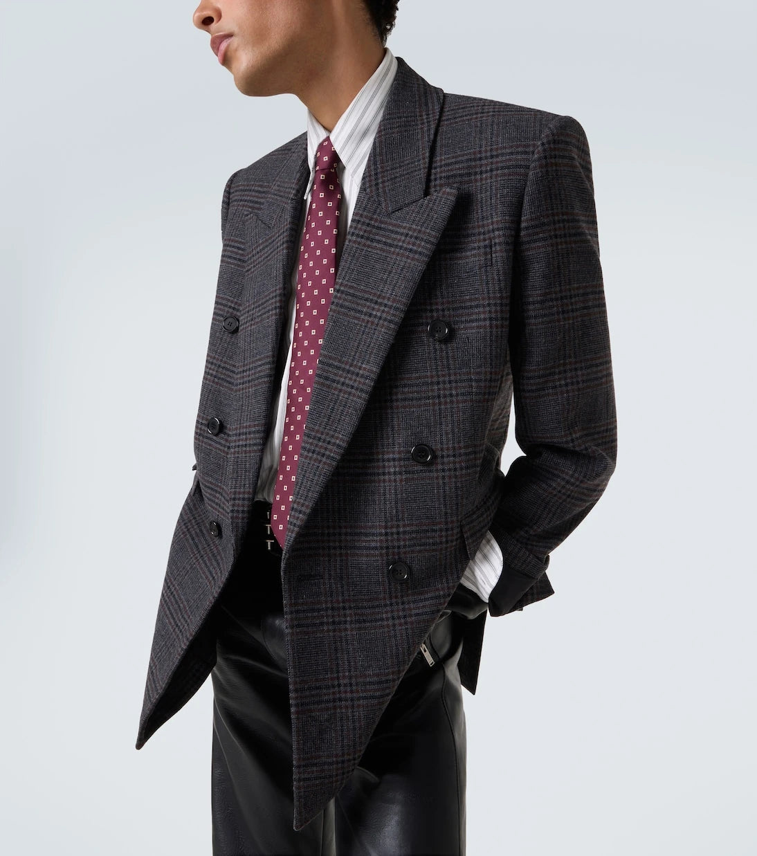 Saint Laurent - Checked wool and cashmere blazer