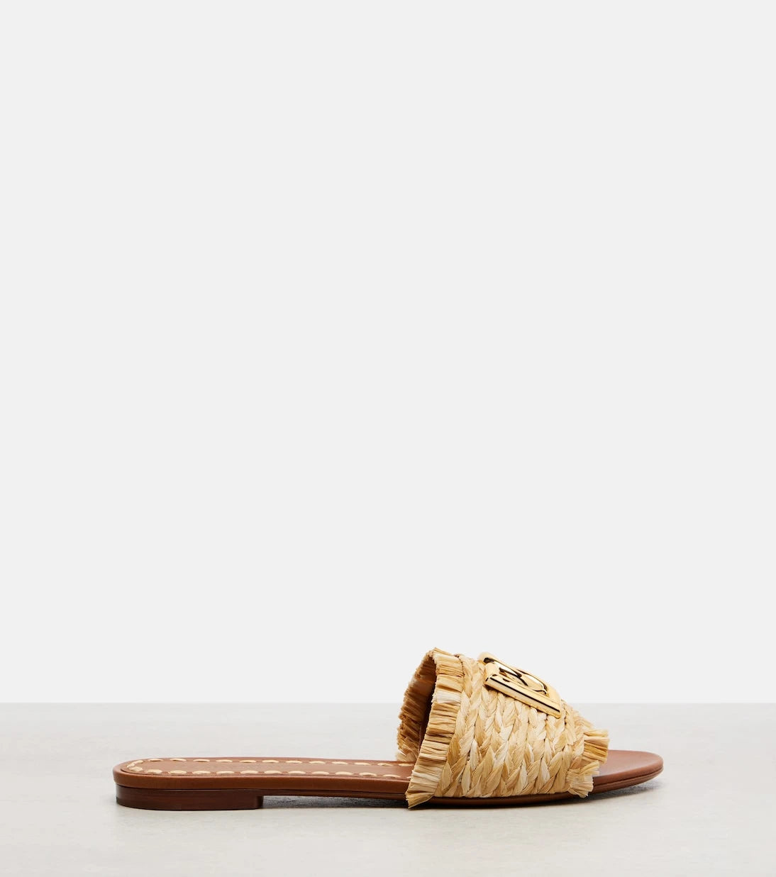 Dolce&Gabbana - DG raffia-effect slides