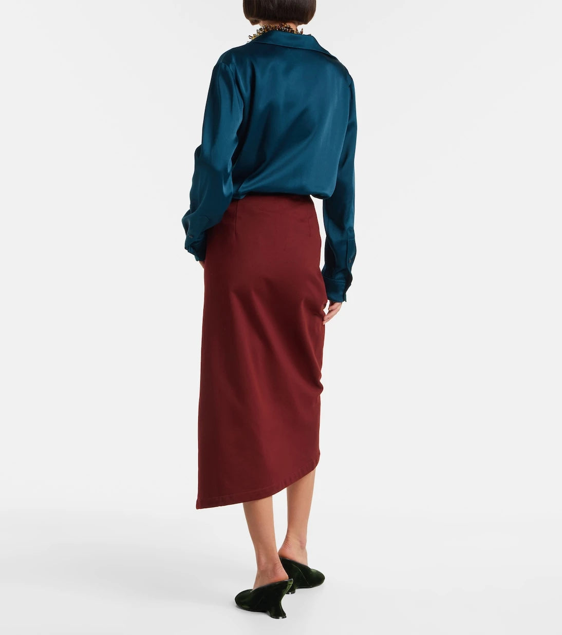 Dries Van Noten - تنورة ميدي قطنية مكشكشة