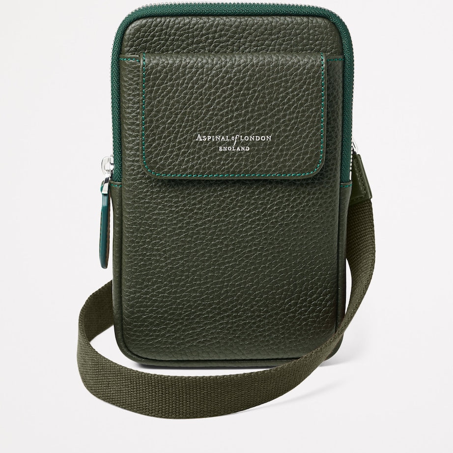 Aspinal Of London Leather Reporter Crossbody Phone Pouch