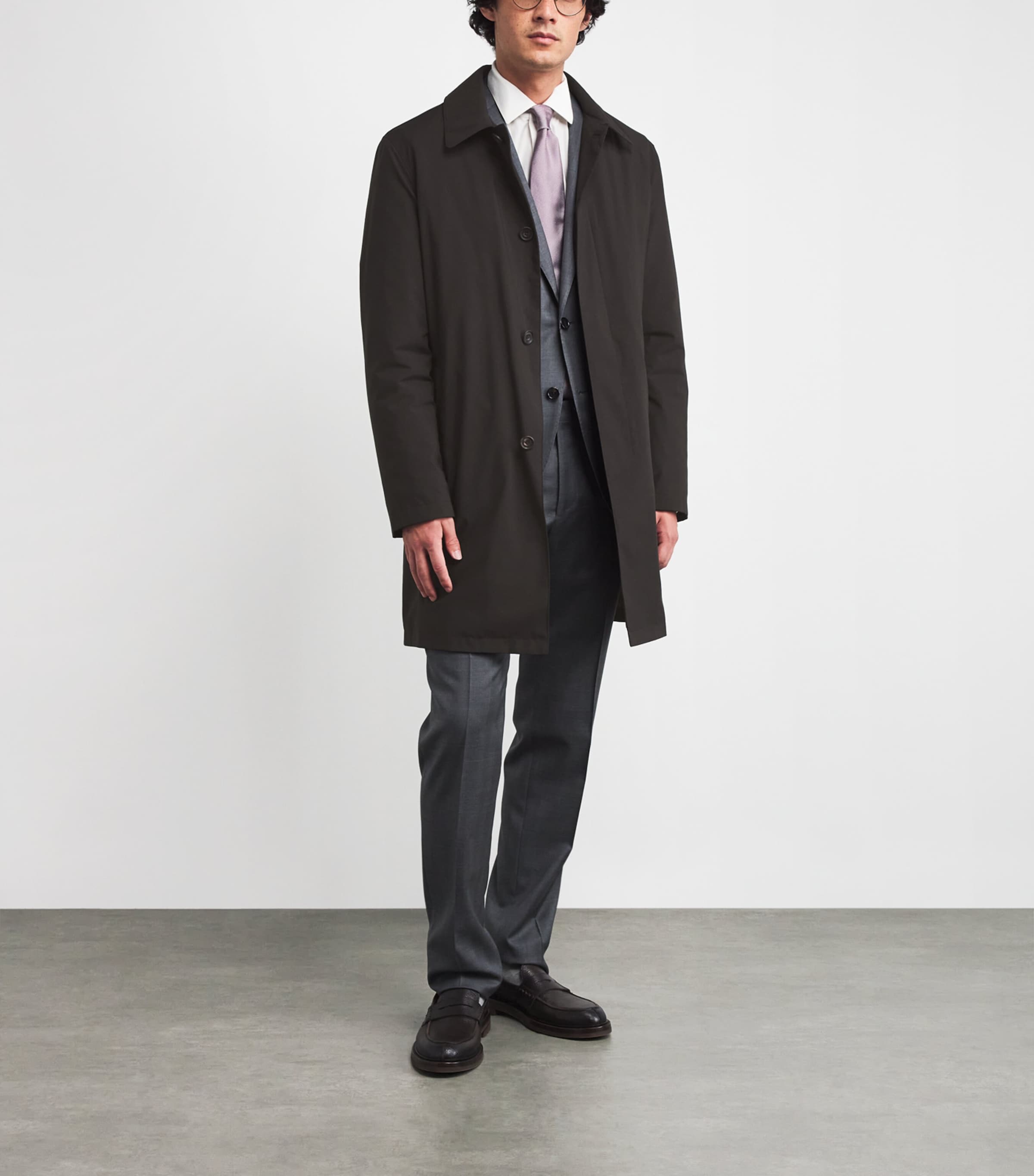 Brown Water-Resistant Overcoat