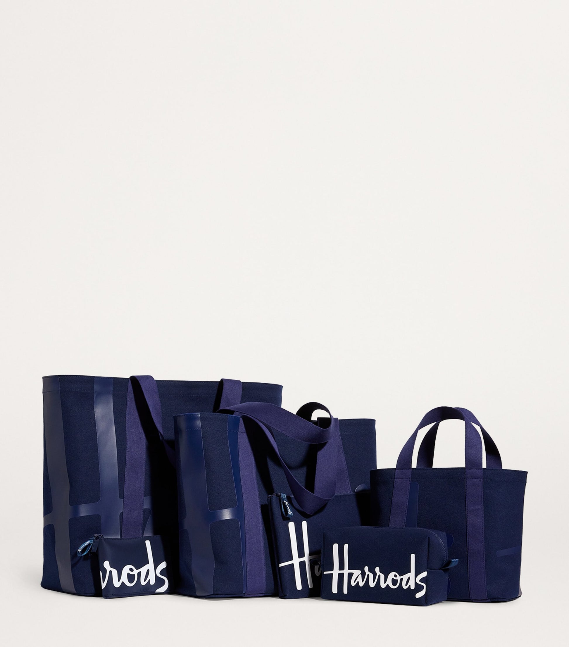 Navy Large Cotton Logo Tote Bag