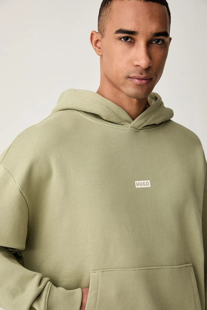 HUGO Blue kapüşonlu erkek pamuklu sweatshirt Nazardo