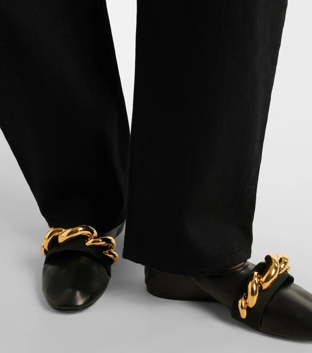 Alaïa - Jewel embellished leather ballet flats