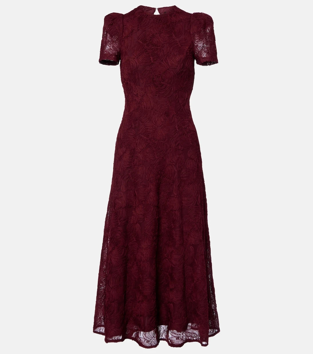 Rotate - Floral-appliqué mesh midi dress