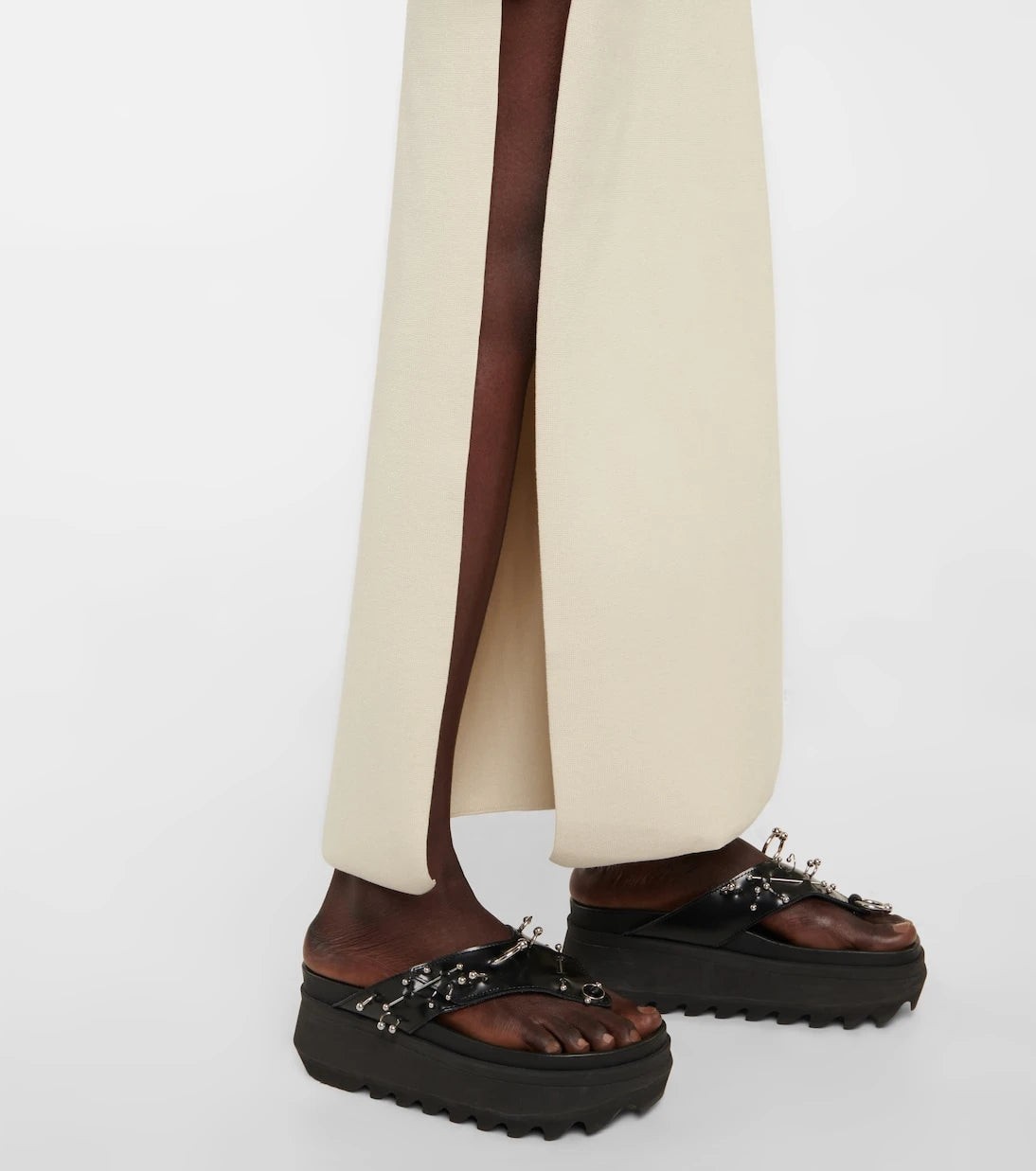 Rabanne - Embellished knit midi dress