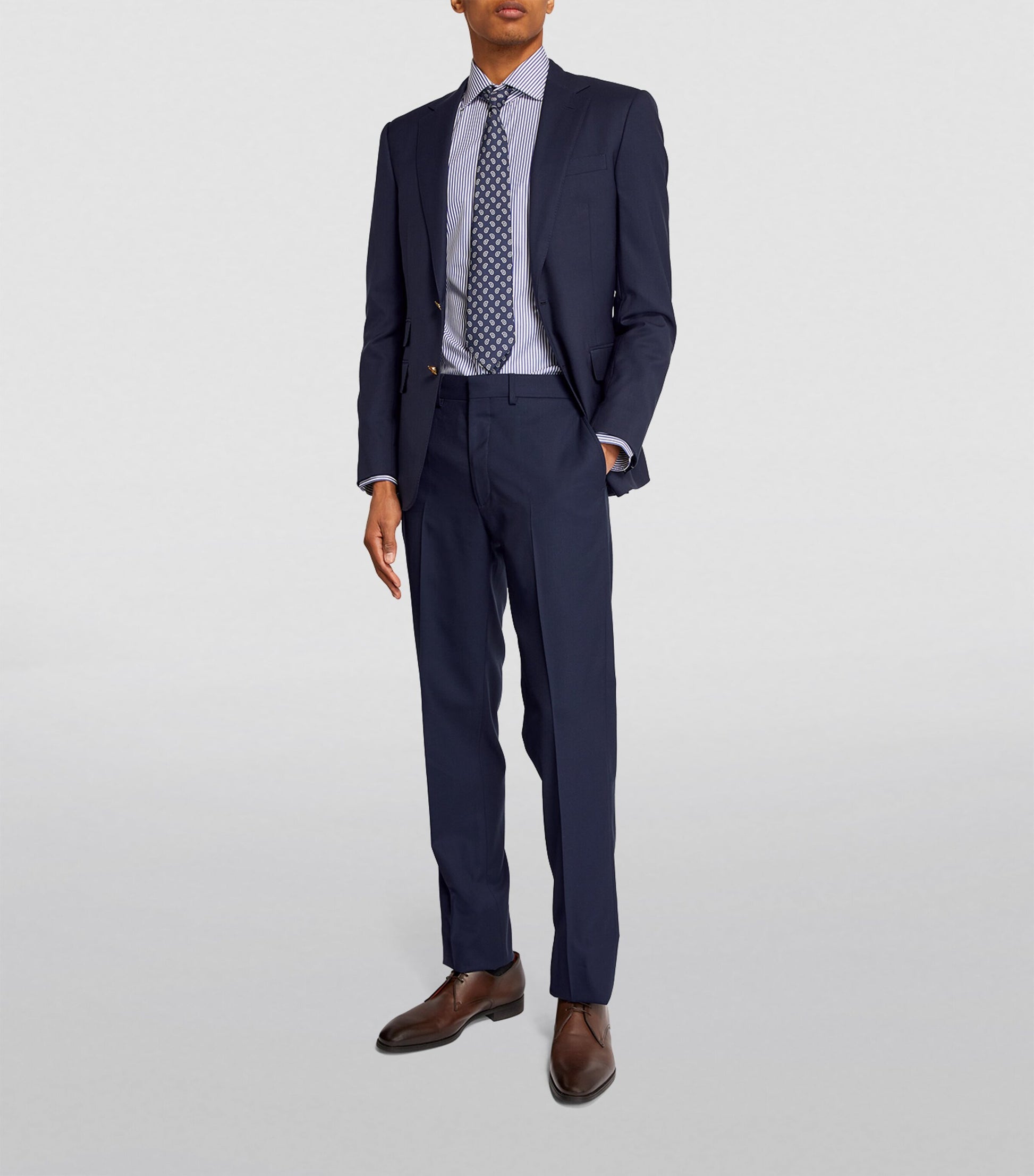 Wool Serge Straight Trousers