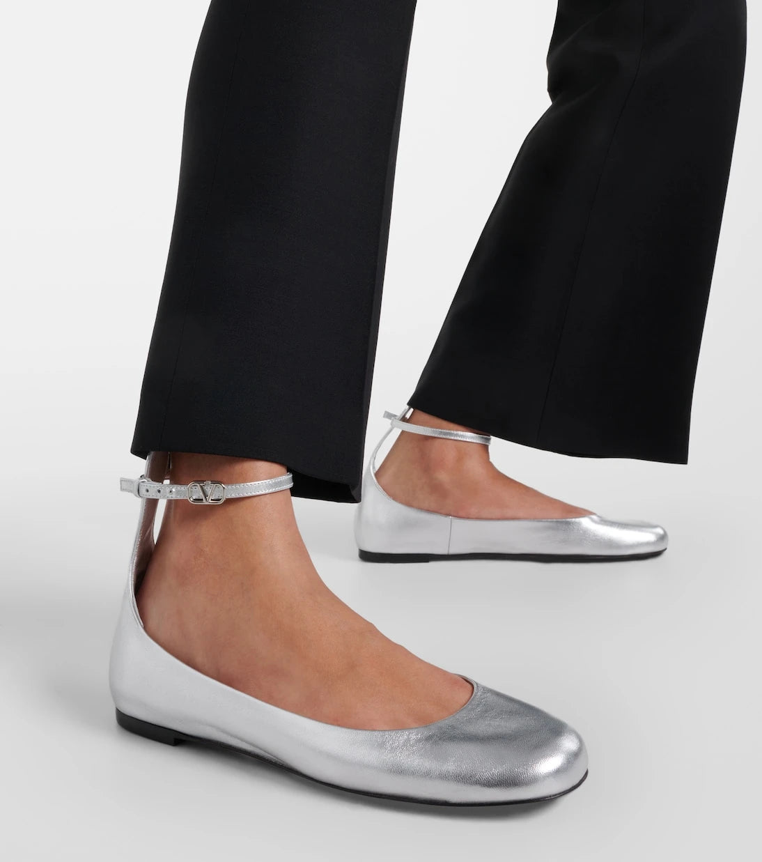 Valentino Garavani - Tan-Go metallic leather ballet flats