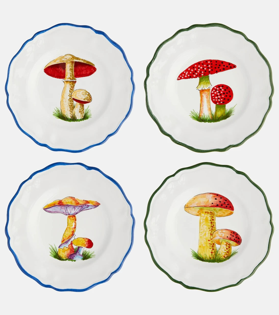 Les-Ottomans - Mushroom set of 4 ceramic side plates