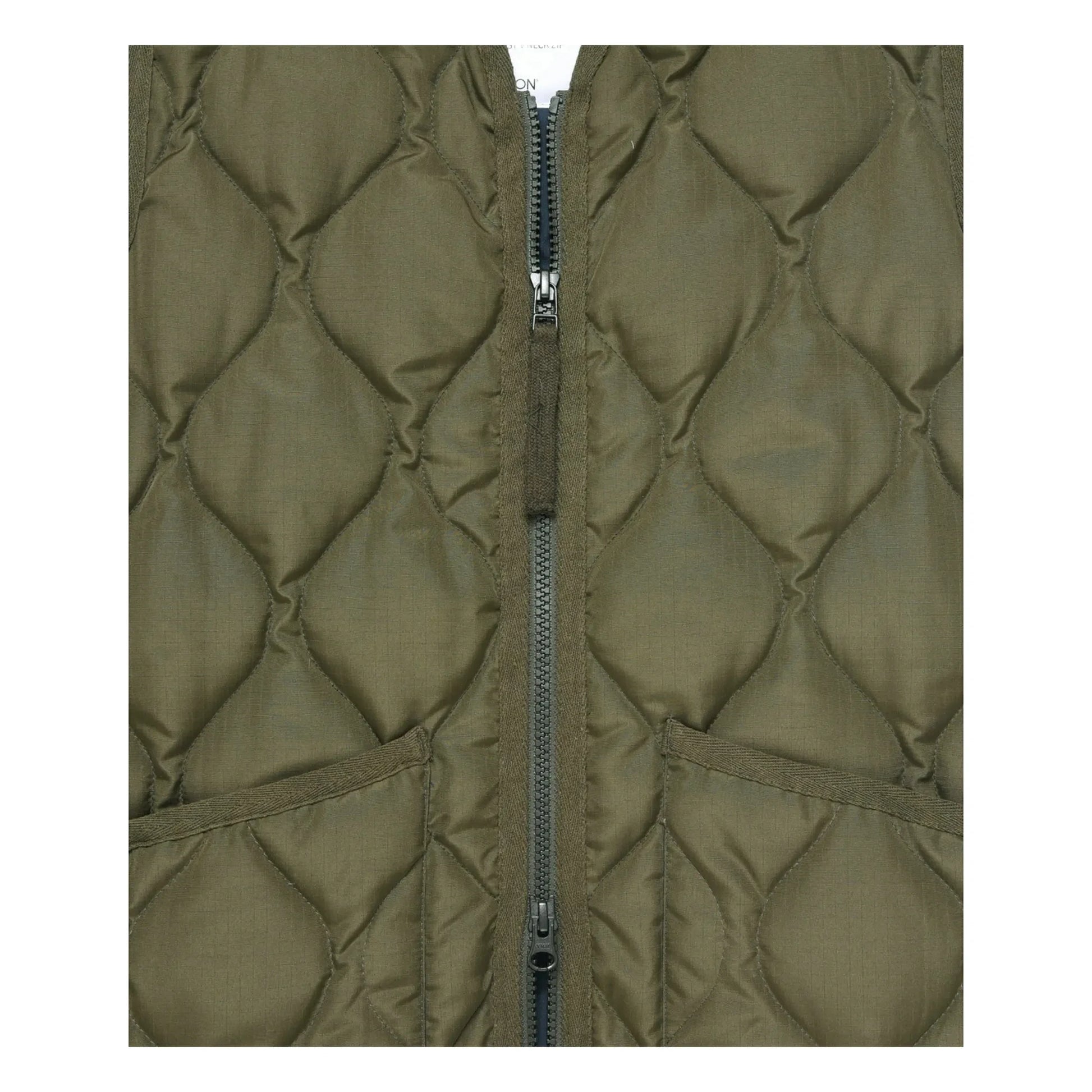 Taion - Unisex V-Neck Sleeveless Military Jacket | Olive