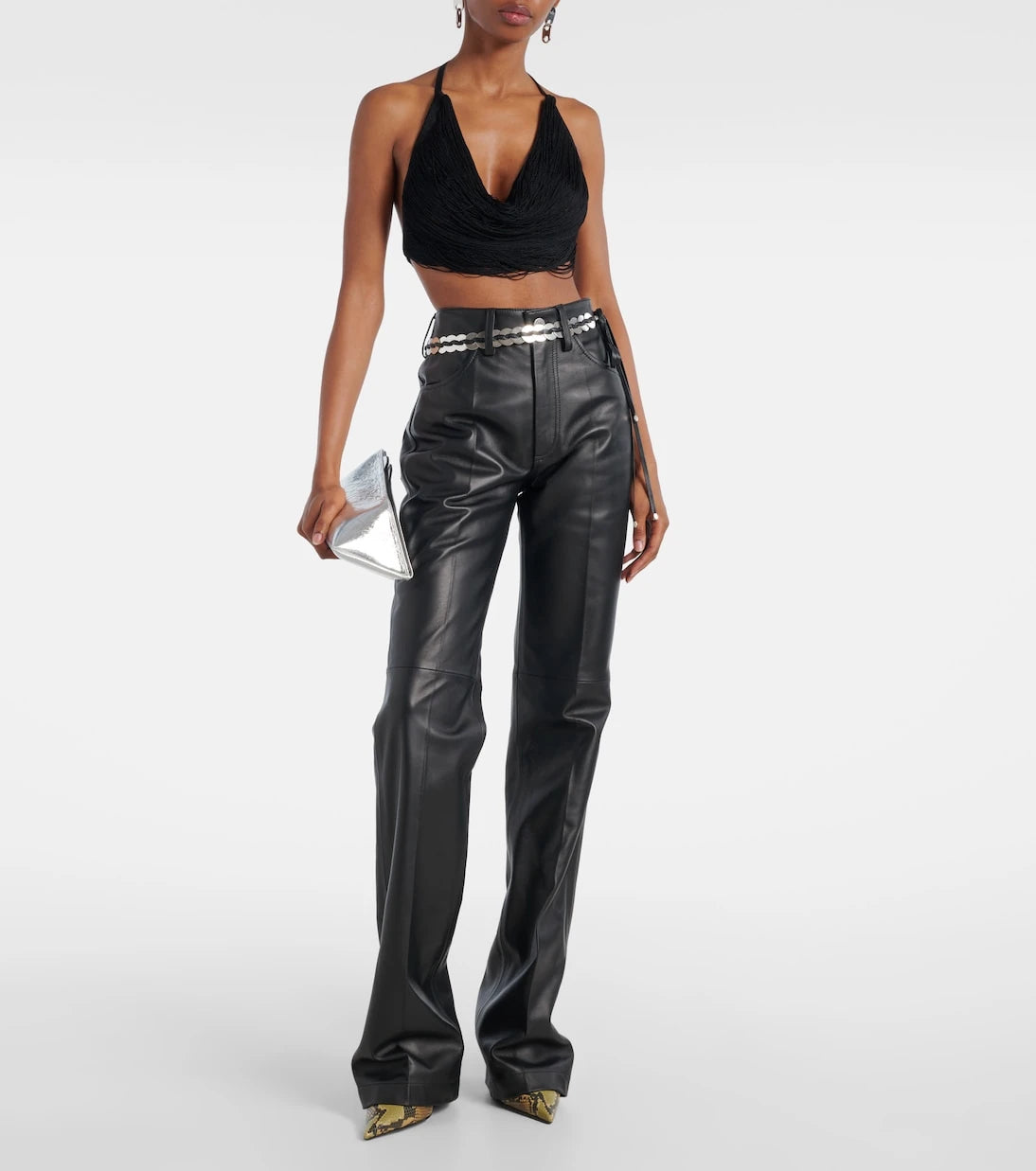 The Attico - Fringed halterneck bralette