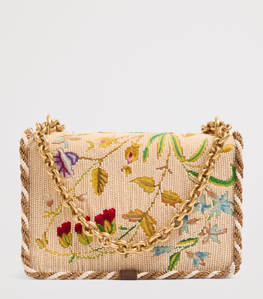 Small Silk Embellished Vain Shoulder Bag