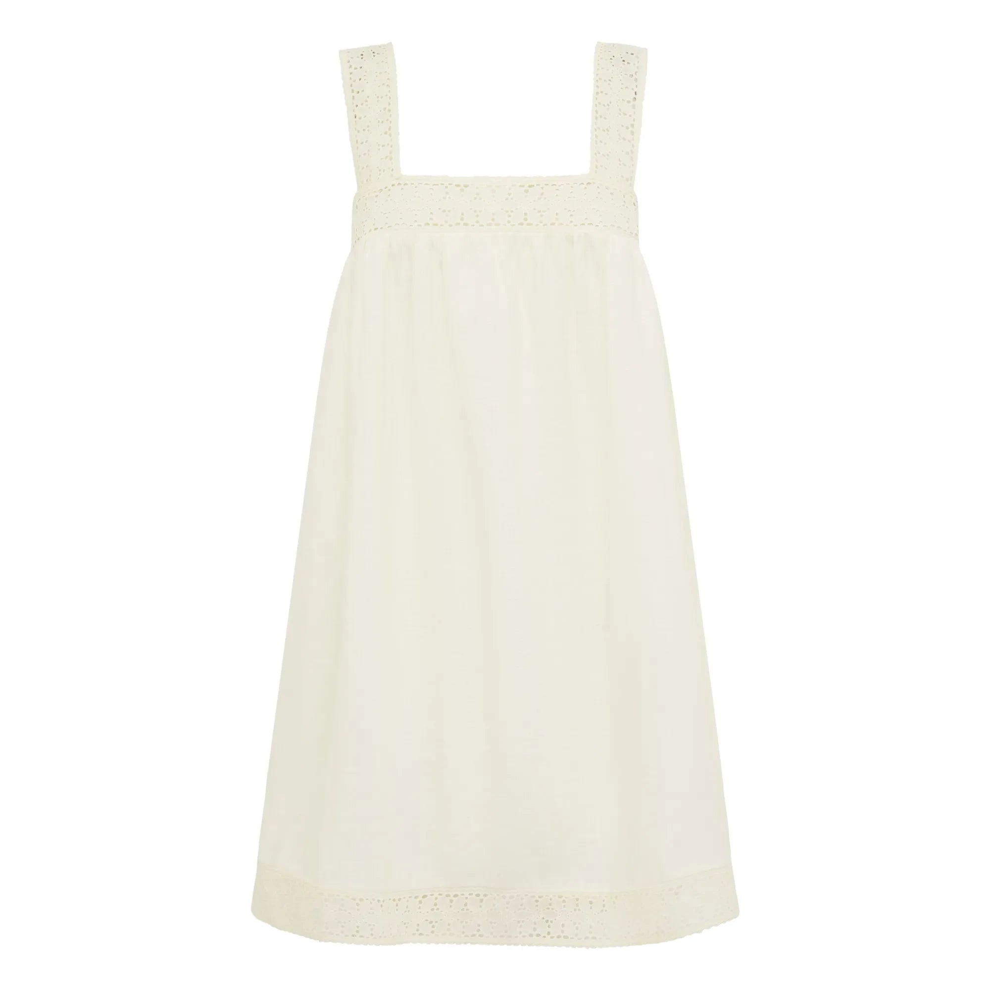 Peony - Embroidery dress | White