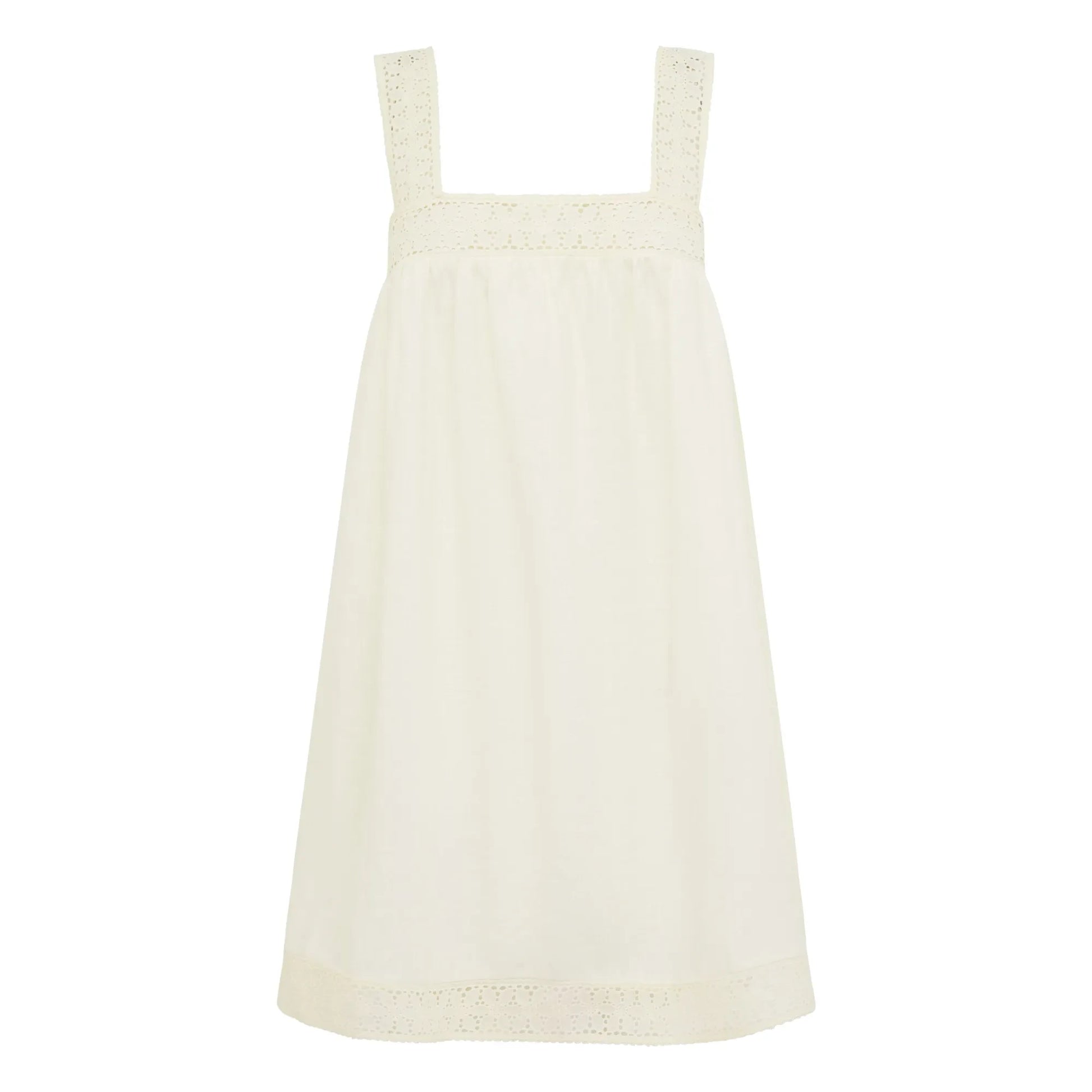 Peony - Embroidery dress | White