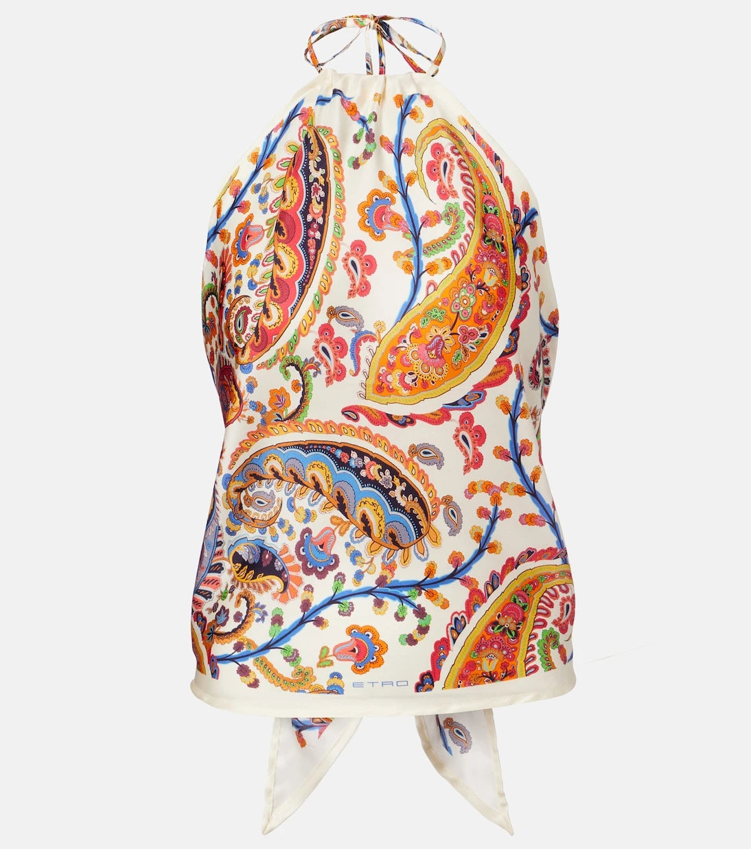 Etro - Printed silk tank top