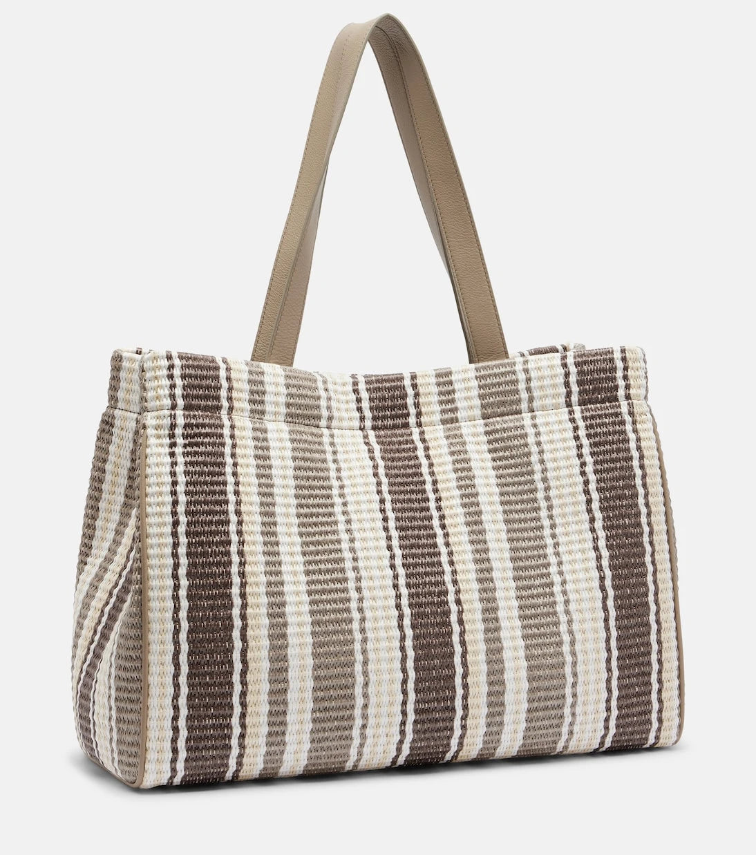 Brunello Cucinelli - Monili Medium striped raffia tote bag