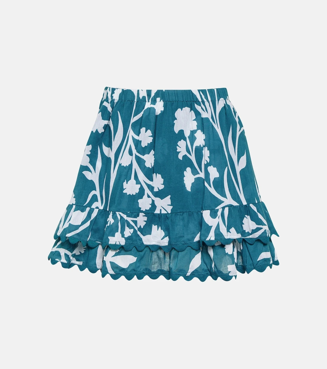 Juliet Dunn - Majorelle tiered cotton miniskirt
