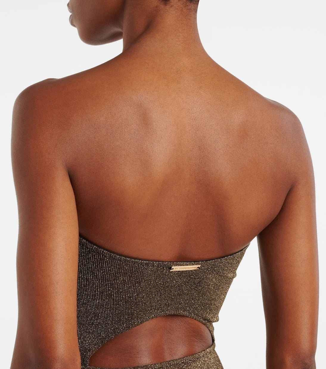 Alexandra Miro - Anya cutout lamé swimsuit