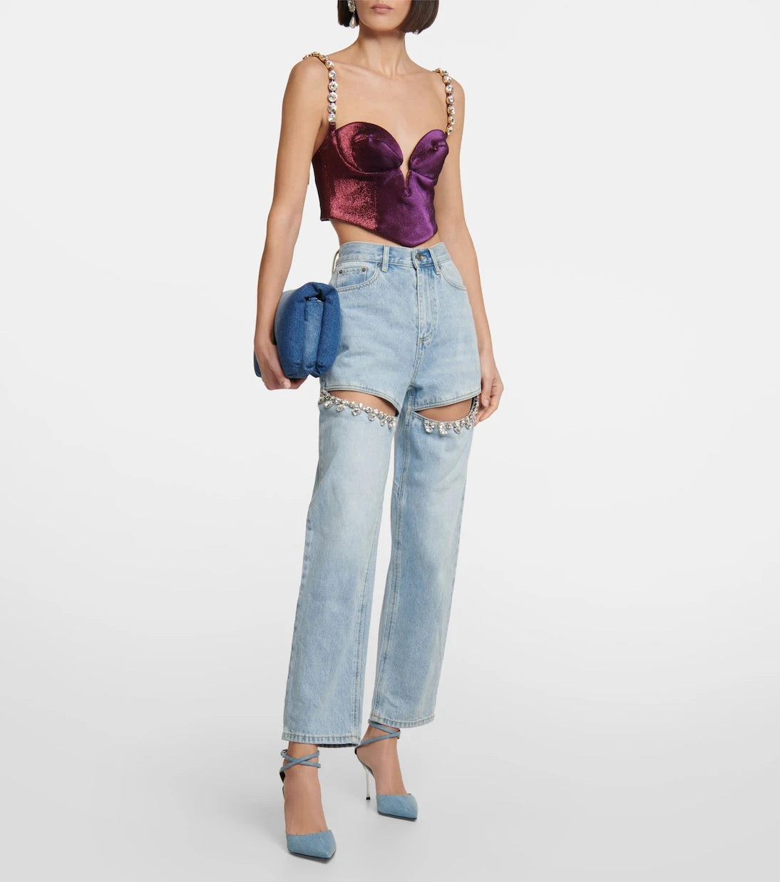 Area - x Sergio Rossi Marquise denim pumps