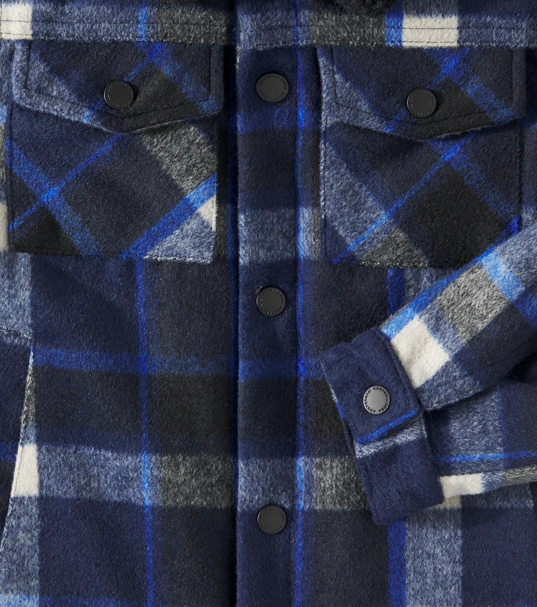 Scotch & Soda Kids - Faux shearling-trimmed checked jacket