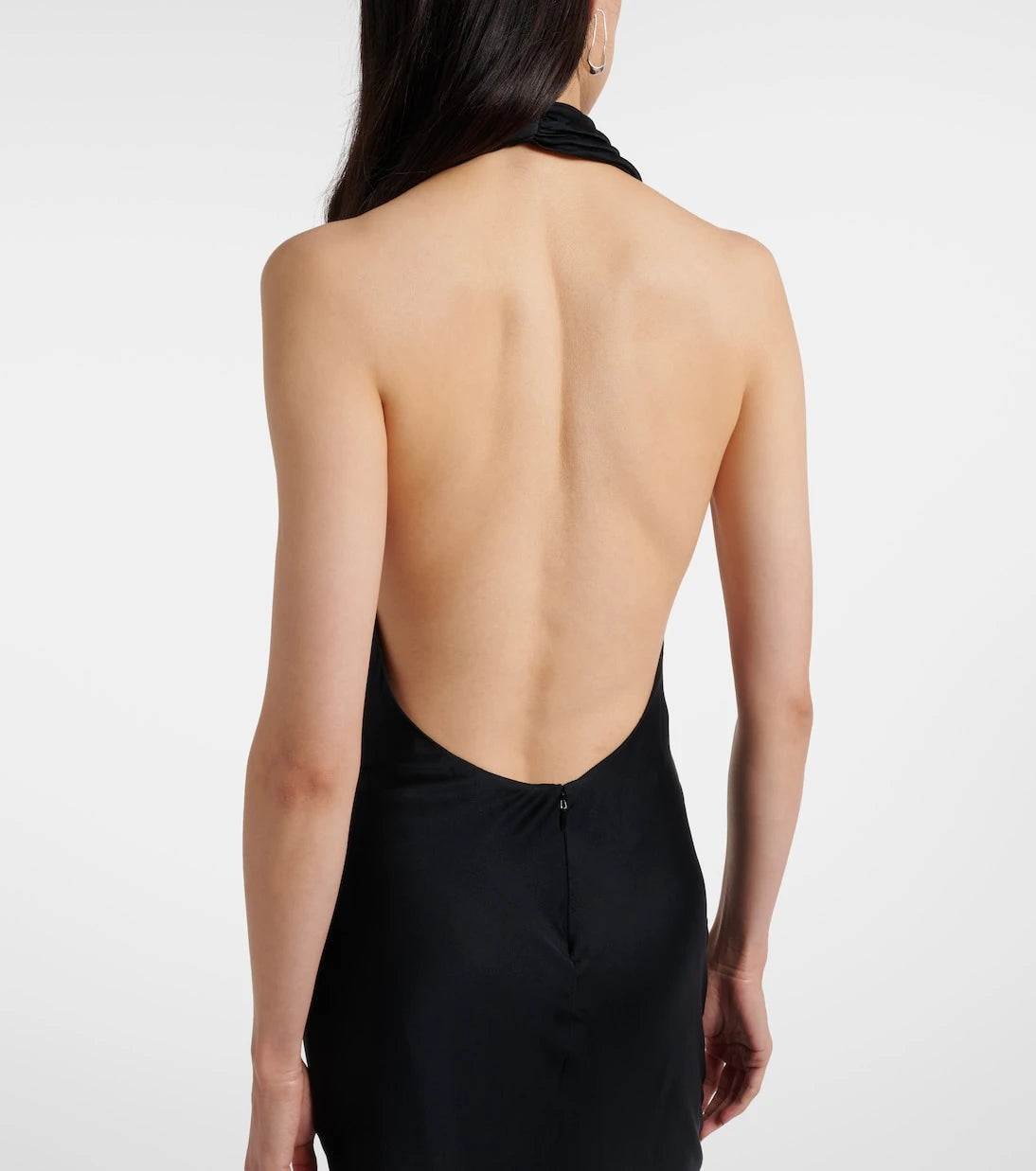 Staud - Poppi draped halterneck silk-blend gown